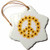 3dRose orn_44547_1 Yellow Orange Sunflowers Peace Sign Snowflake Porcelain Ornament, 3-Inch