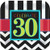 amscan Must-Have Chevron and Stripes 30th Birthday Party Square Dessert Plates Tableware Pack of 8 Multi  7 inch Paper