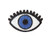 2 eye patch, blue eye, EVIL EYE, small embroidered iron on R002
