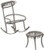 Midwest Design Micro Mini Iron Garden Rocking Chair  and  Table Set  2 Pack  Rustic