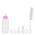 Pet Feeding Bottle Set 60ml Squeeze Liquid Kitten Nursing Bottle Needle Tubing Kit Pet Feeding Tool with Replacement Mini Nipples 6PCS  Pink