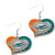 Miami Dolphins Swirl Heart Earring NFL Dangle Logo Charm Gift