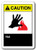 Caution Sign - Hot Safety Sign ansi OSHA Label Decal Sticker Retail Store Sign Sticks to Any Surface 8 inch