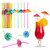 Umbrella Straws for Drinks Paxcoo 100pcs Umbrella Straws Hawaiian Luau Party Straws for Drinks Decorations  Assorted Colors