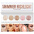 Highlighter Powder Palette Makeup Palette Facial Bronzers Illuminator Palette Highlighter Baked Waterproof Long Lasting Brilliant Lighten Skin Color Face Contour Powder