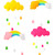 Rainbow Baby Crib Mobile Cloud Ceiling Crib Mobile Raindrop Felt Ceiling Hanging Decorations Kids Room Mobile Hanging Decor for Nursery Kindergarten Bedroom Baby Shower Party Supplies