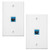 2 Pack Ethernet Wall Plate RJ45 Cat6 Female to Female Jack Inline Coupler Plates Single Port Ethernet Cable Faceplates  Blue