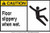 Brady 21713 7 inch Height 10 inch Width B-401 Plastic Black On Yellow Color Alert Sign Legend  inchCaution Floor Slippery When Wet  With Picto  inch