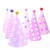 Toyvian 6pcs Kids Birthday Paper Party Cone Hats with Lovely Pom Poms Birthday Party Supplies  Random Color and Style
