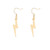 MANZHEN Simple Lightning Bolt Dangle Drop Earrings Women Flash Earrings Jewelry  gold