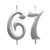 MAGJUCHE Silver 67th Birthday Numeral Candle Number 67 Cake Topper Candles Party Decoration for Women or Men
