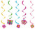 5-Piece Dizzy Danglers Hanging Party Decorations Butterfly Sparkle
