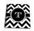 3dRose db_222082_3 Black and White Chevron Monogram Initial T Mini Notepad 4 inch x 4 inch
