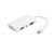 Yeung Qee 4-in-1 Mini DisplayPort(Compatible Thunderbolt) to HDMI/DVI/VGA Adapter Cable with Audio Output Converter for Apple Macbook Air Pro, Microsoft Surface Pro, Surface Book (white)