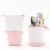 Oyachic Stand up Pencil Case Standing Pencil Holder Transformer Pencil Pouch Telescopic Pen Bag Cute Makeup Bag Cosmetic Organizer Bag Stationery Box for Girls Women  Pink