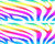 Rainbow Zebra Print - Cake Side Strip - Edible Cake Cupcake Party Topper - D22425
