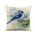 Awowee Flax Throw Pillow Cover Green Painting Watercolor Bird Blue Jay Winter Christmas Snow 18x18 Inches Pillowcase Home Decor Square Cotton Linen Pillow Case Cushion Cover
