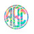 Personalized Circle Monogram Initials Sticker Decal for Yeti Cups Laptops Tumblers Car Windows   You Choose Pattern  and  Size