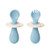 Termichy Toddler Utensils Spoon and Fork Set for Self-Feeding Baby Led Weaning Training Utensils for Stage 1-6 Monthsplus  with Anti Choke Barrier Blue