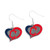aminco MLB Cleveland Indians Swirl Heart Dangle Earring Charm Gift