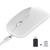 LED Wireless Mouse2.4G Slim Rechargeable Silent Wireless Mouse Portable Wireless Computer Mice with USB and Type C Receiver1600DPI Office Mouse for Laptop Computer Desktop MacBook White