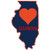 U.S. Custom Stickers Illinois Heart State Shaped Sticker 5 inch
