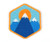 Patch - Three Mountain Embroidered Sew or Iron-on Backing Patch