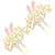 BESTOYARD 2pcs Happy Easter Cake Toppers Bunny Ears Cupcake Toppers Rabbit Cake Picks Easter Cake Decorations