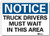 SmartSign  Notice - Truck Drivers Must Wait in This Area  Label   10 inch x 14 inch 3M Engineer Grade Reflective
