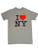 I Love NY New York Short Sleeve Screen Print Heart T-Shirt Gray XL I Love NY New York Short Sleeve Screen Print Heart T-Shirt Gray XL