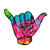 U.S. Custom Stickers Shaka Good Vibes Tie Dye Sticker 4 inch