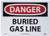 NMC D234AB OSHA Sign Legend  inchDANGER - BURIED GAS LINE inch 14 inch Length x 10 inch Height Aluminum Red Black on White
