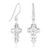 925 Sterling Silver Celtic Filigree Cross Dangle Hook Earrings