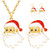 M MIRACULOUS GARDEN 3 Pack Christmas Jewelry Sets for Women Girls Enameled Xmas Holiday Jewelry Christmas Necklace Brooches Pins Dangle Earrings Set