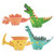 Dinosaur Cupcake Wrappers GOLF Little Dino Cupcake Toppers Cake Table Decorations Party Supplies for Boys Kids Birthday Party Decor Favors-Jurassic 48Pack