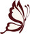 Simple Elegant Maroon Garden Decor Cartoon Vinyl Decal Sticker  4 inch Tall Butterfly