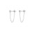 Tiny Ball Earrings with Chain Dangle Earrings 925 Sterling Silver Stud Earrings