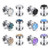 Jovivi 18G Cheater Fake Ear Plugs Satinless Steel Coating Rainbow Acrylic Illusion Tunnel Piercing Stud Screw Earrings For Men Women6pairs   set Jovivi 18G Cheater Fake Ear Plugs Satinless Steel Coating Rainbow Acrylic Illusion Tunnel Piercing Stud Screw Earrings For Men Women6pairs   set