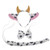 pagreberya Cow Headband with Bowtie Tail 3 in 1 Set - Cow Ears and Horns with Tail Tie Costume Cosplay Party Halloween Christmas
