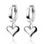 Full Love Heart Drop Dangle Sterling Silver Small Hoop Earrings for Women Teen Girls Cartilage Sleeper Huggie Hoops Cute Jewelry Birthday for Mom Daughter BFF