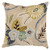 Pillow Perfect Decorative Tropical Floral Square Toss Pillow, Beige/Blue