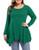 BELAROI Womens Long Sleeve Tunic Tops Plus Size Loose Tunic T Shirt for Leggings 3XDeep Green