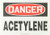 Accuform MCHL174VS Adhesive Vinyl Safety Sign Legend inchDanger Acetylene inch 10 inch Length x 14 inch Width x 0.004 inch Thickness Red Black on White