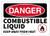 OSHA Danger Safety Sign Combustible Liquid Keep Away from Heat
