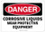 OSHA Danger Safety Sign Corrosive Liquids WEAR Protective Equipment