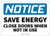 OSHA Notice Safety Sign Save Energy Close Doors When NOT in USE 10x14