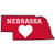U.S. Custom Stickers Nebraska Heart State Shaped Sticker 8 inch
