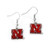 NCAA Nebraska Cornhuskers Glitter Dangler Earrings