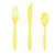 Light Yellow Plastic Assorted Cutlery Serves 24