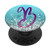 Lilac Purple Initial Letter B On Silver Light Blue PopSockets PopGrip Swappable Grip for Phones  and  Tablets